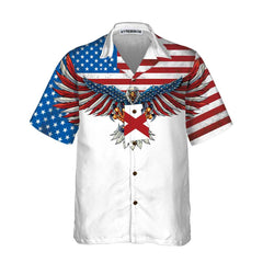 Alabama State And American Eagle Hawaiian Shirt, Unique Alabama Shirt, Alabama Collared Shirt For Adults - Hyperfavor