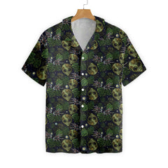 Alien And Spider In Night Tropical Forest Hawaiian Shirt - Hyperfavor