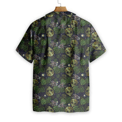 Alien And Spider In Night Tropical Forest Hawaiian Shirt - Hyperfavor
