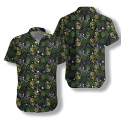 Alien And Spider In Night Tropical Forest Hawaiian Shirt - Hyperfavor