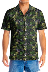 Alien And Spider In Night Tropical Forest Hawaiian Shirt - Hyperfavor