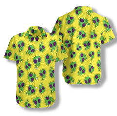 Alien Face Patch Hawaiian Shirt - Hyperfavor