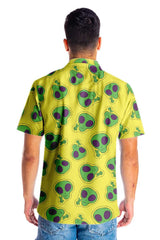 Alien Face Patch Hawaiian Shirt - Hyperfavor
