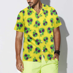 Alien Face Patch Hawaiian Shirt - Hyperfavor