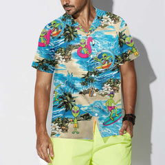 Alien On The Beach Hawaiian Shirt - Hyperfavor
