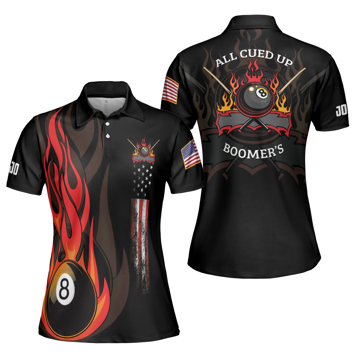 All Cued Up Boomer's Custom Short Sleeve Women Polo Shirt - Hyperfavor