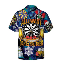 All I Want For Christmas Is Darts And Beer Hawaiian Shirt, Funny Christmas Shirt For Men, Best Xmas Gift Idea - Hyperfavor