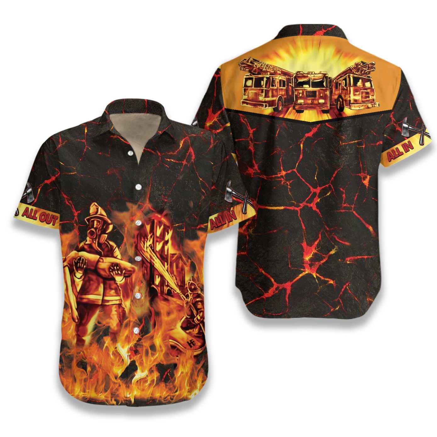 All In All Out Firefighter In Fire EZ24 0401 Hawaiian Shirt - Hyperfavor