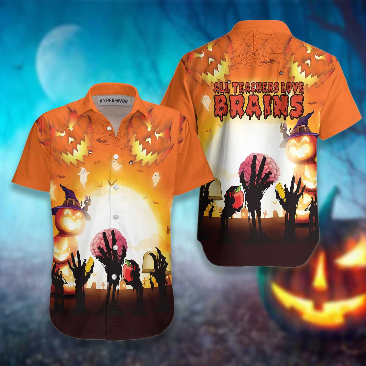 All Teachers Love Brains Teacher Hawaiian Shirt, Teacher Shirt for Men And Women, Best Gift For Teachers - Hyperfavor