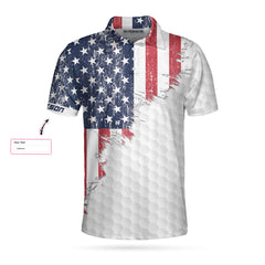 America Golf Custom Polo Shirt, Customized Golf Gift Idea, American Flag Golfing Shirt For Male Players - Hyperfavor