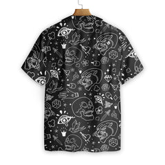 American Traditional Flash Tattoo Skull EZ22 2610 Hawaiian Shirt - Hyperfavor