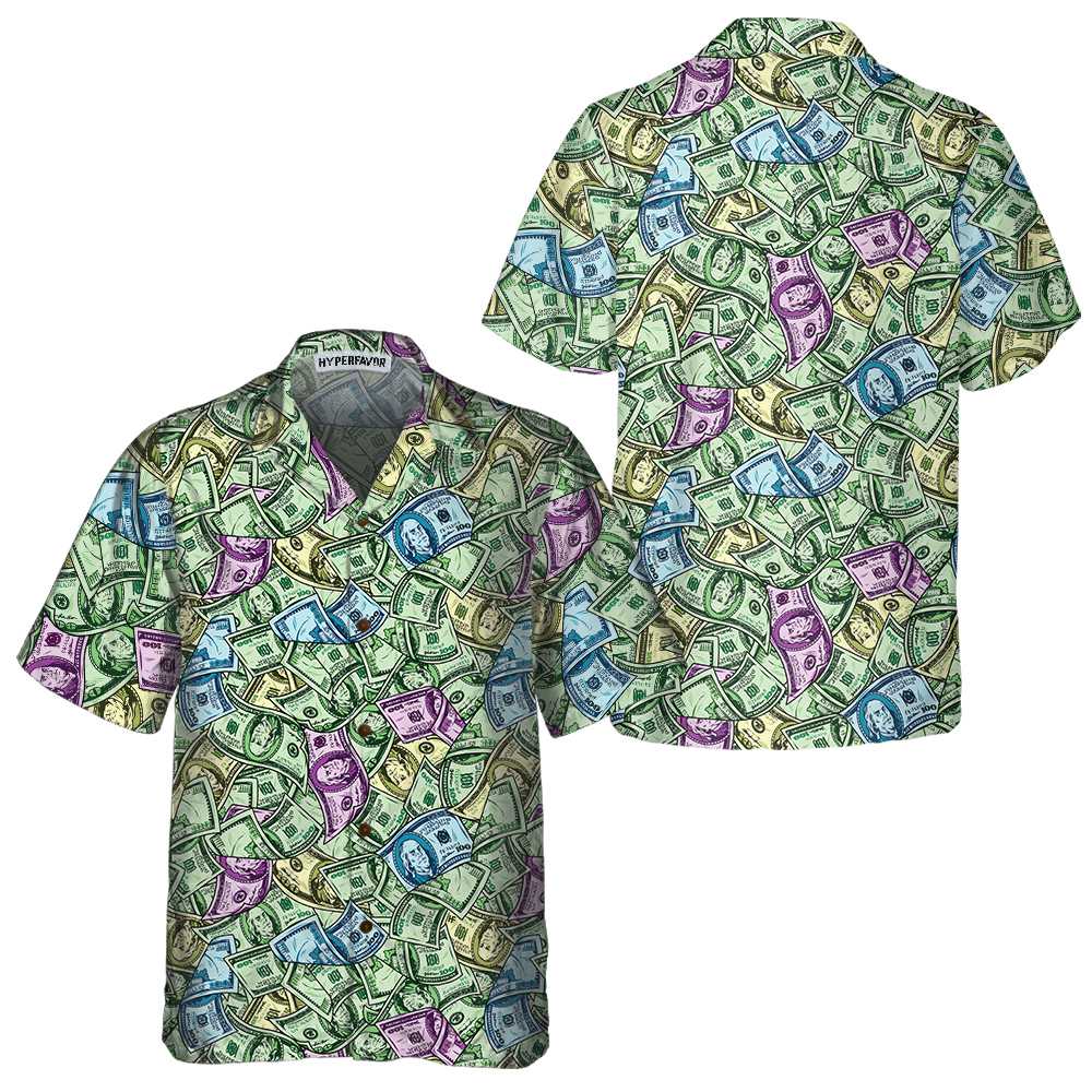 American Currency Banknotes Seamless Pattern Dollar Hawaiian Shirt, Funny Money Hawaiian Shirt Gift For Men - Hyperfavor
