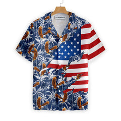 American Eagle Palm Tree Hawaiian Shirt - Hyperfavor