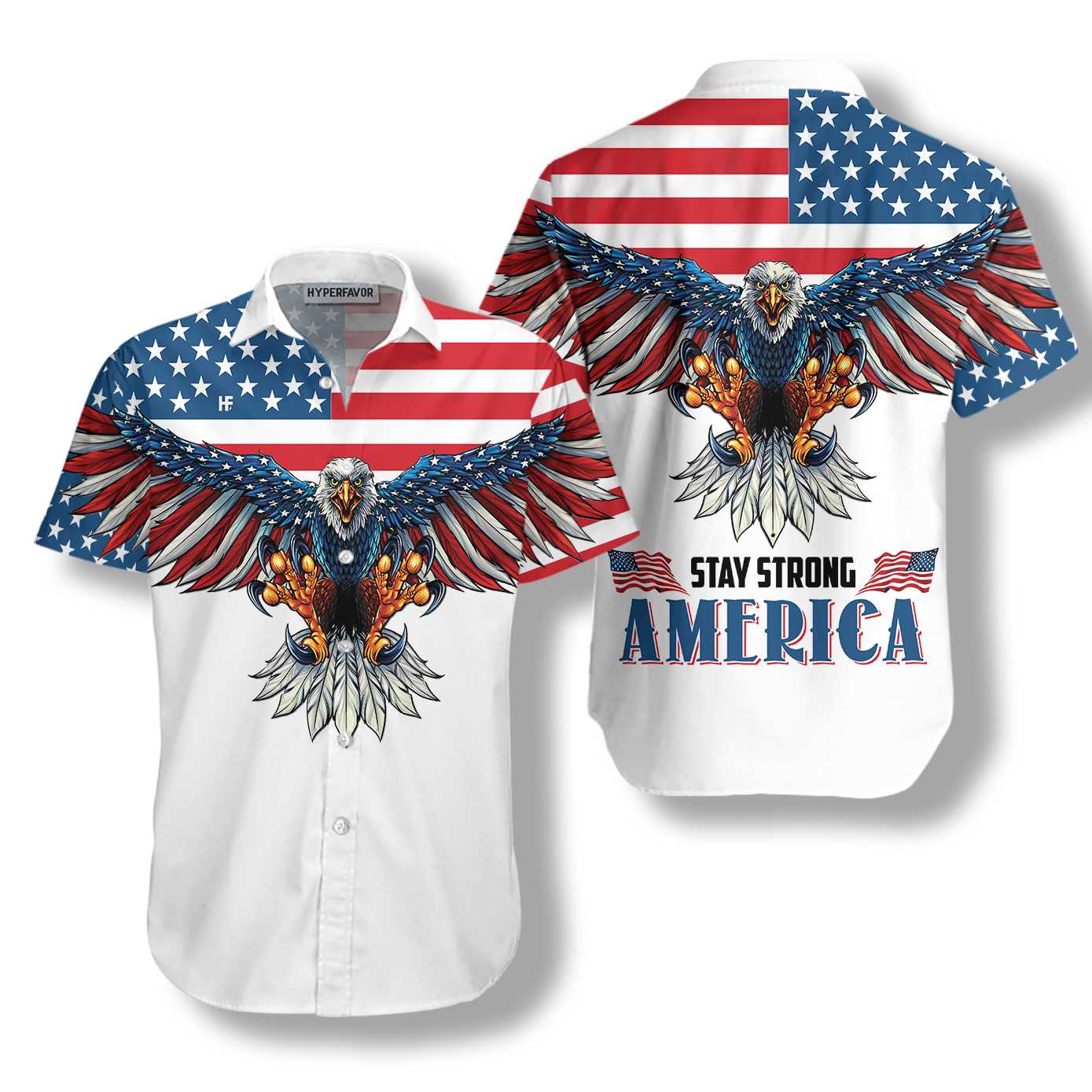 American Eagle Stay Strong Shirt For Men Hawaiian Shirt - Hyperfavor