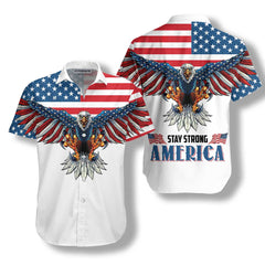 American Eagle Stay Strong Shirt For Men Hawaiian Shirt - Hyperfavor
