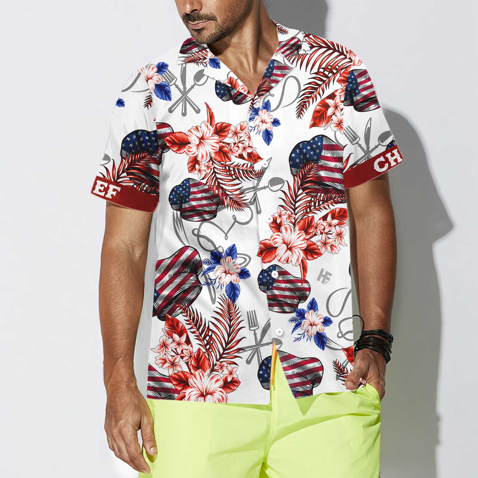 American Flag Chef Hawaiian Shirt - Hyperfavor