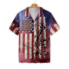 American Flag Fire Dept Firefighter Hawaiian Shirt - Hyperfavor