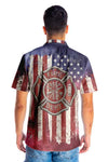 American Flag Fire Dept Firefighter Hawaiian Shirt - Hyperfavor