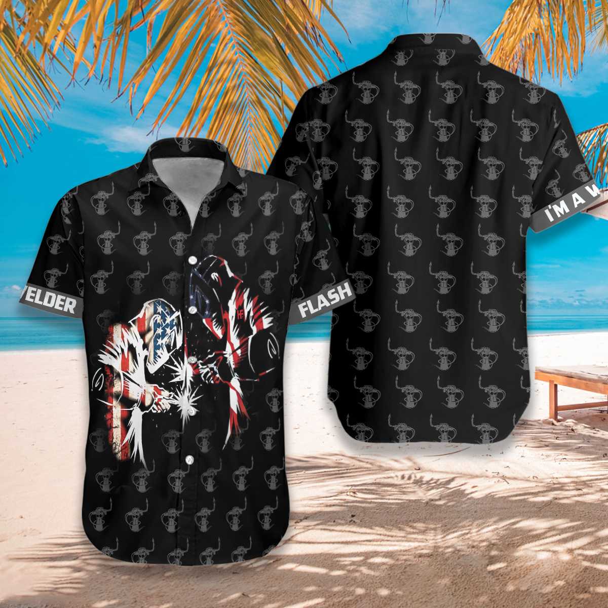 American Flag Welder Hawaiian Shirt - Hyperfavor