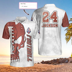 American Football And Skull EZ24 3003 Custom Polo Shirt - Hyperfavor