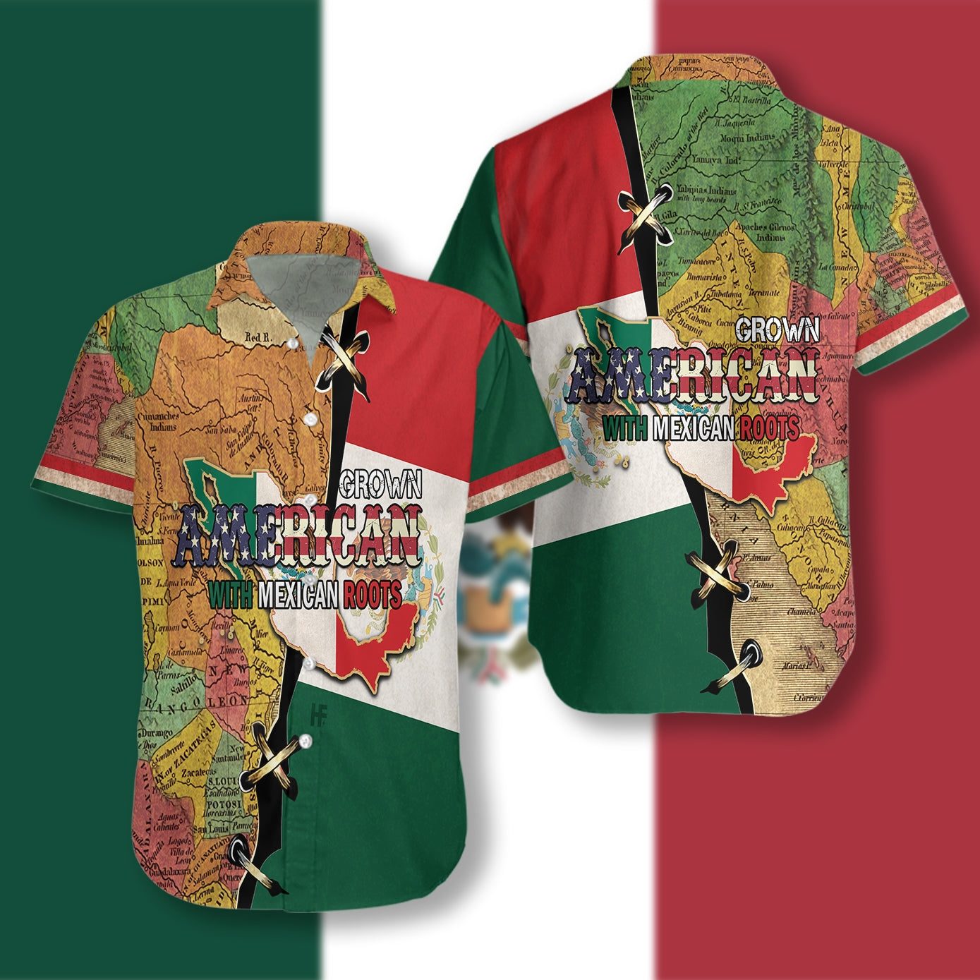 American Grown With Mexican Roots EZ12 2201 Hawaiian Shirt - Hyperfavor