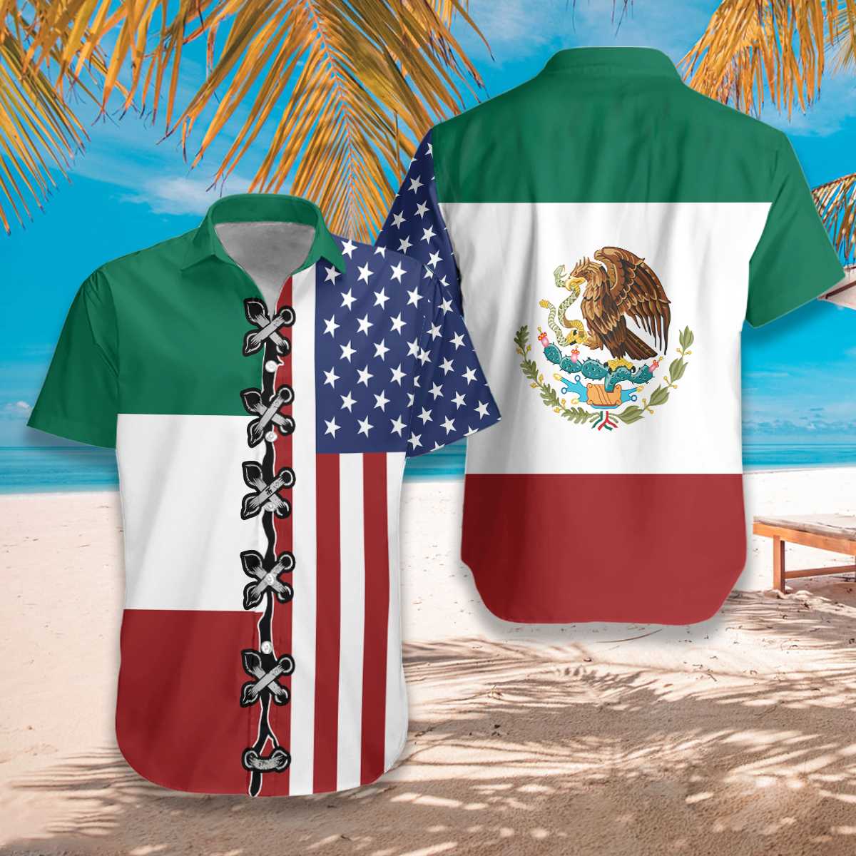 American Mexico Flag Hawaiian Shirt - Hyperfavor