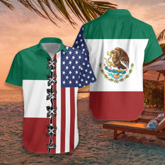 American Mexico Flag Hawaiian Shirt - Hyperfavor