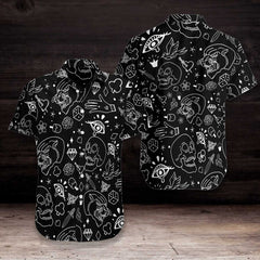 American Traditional Flash Tattoo Skull EZ22 2610 Hawaiian Shirt - Hyperfavor
