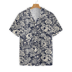 Apes Skull Seamless Pattern EZ02 1708 Hawaiian Shirt - Hyperfavor