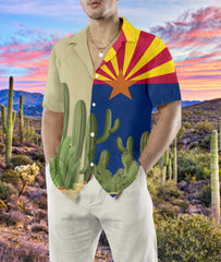 Arizona Flag Saguaro EZ16 0602 Hawaiian Shirt - Hyperfavor