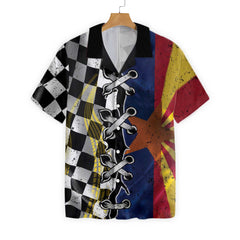 Arizona Racing Flag Hawaiian Shirt - Hyperfavor