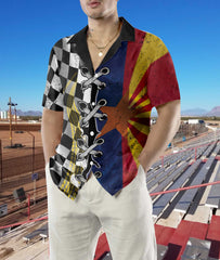 Arizona Racing Flag Hawaiian Shirt - Hyperfavor