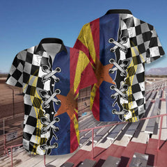 Arizona Racing Flag Hawaiian Shirt - Hyperfavor