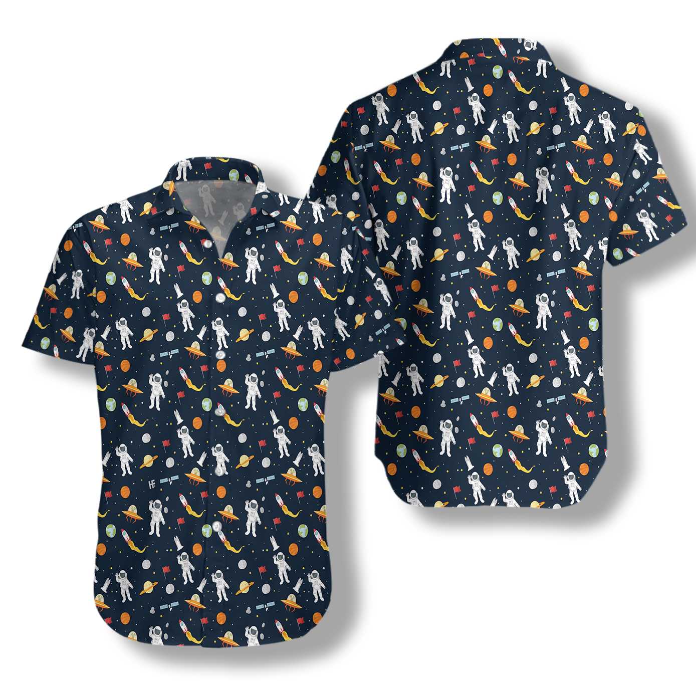 Astronaut Hello Hawaiian Shirt - Hyperfavor