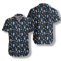 Astronaut Hello Hawaiian Shirt - Hyperfavor