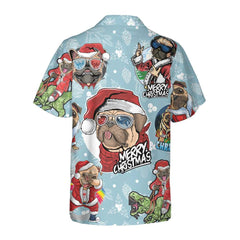 Awesome Xmas Pug Party Christmas Pug Hawaiian Shirt, Funny Christmas Gift For Pug Lover - Hyperfavor
