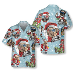 Awesome Xmas Pug Party Christmas Pug Hawaiian Shirt, Funny Christmas Gift For Pug Lover - Hyperfavor