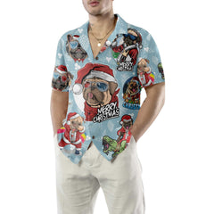 Awesome Xmas Pug Party Christmas Pug Hawaiian Shirt, Funny Christmas Gift For Pug Lover - Hyperfavor