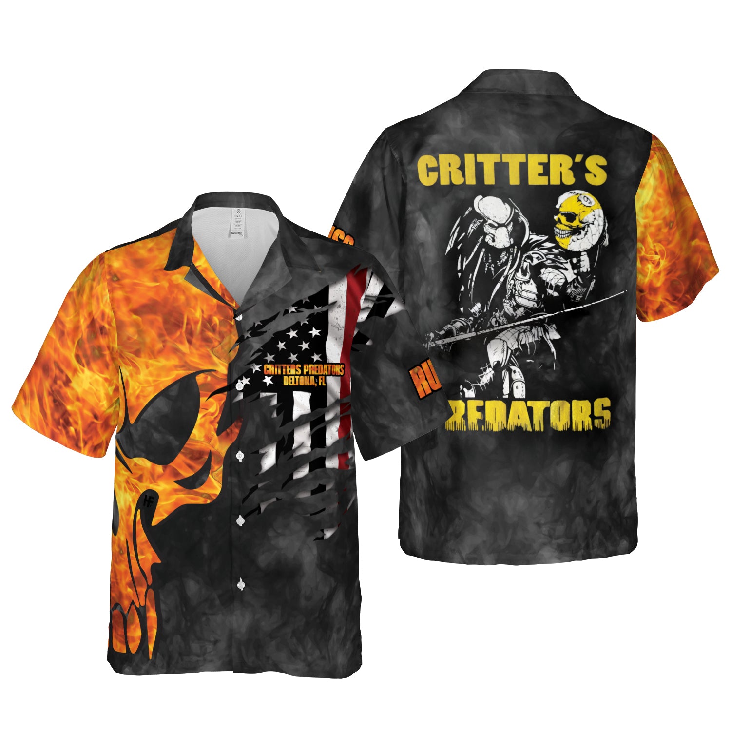 Ball Nine With Fire Skull Custom Hawaiian Shirt - Hyperfavor