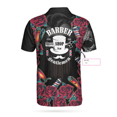 Barber Shop For Gentleman Custom Polo Shirt, Skull Barber Polo Shirt, Personalized Gift For Hairdressers - Hyperfavor