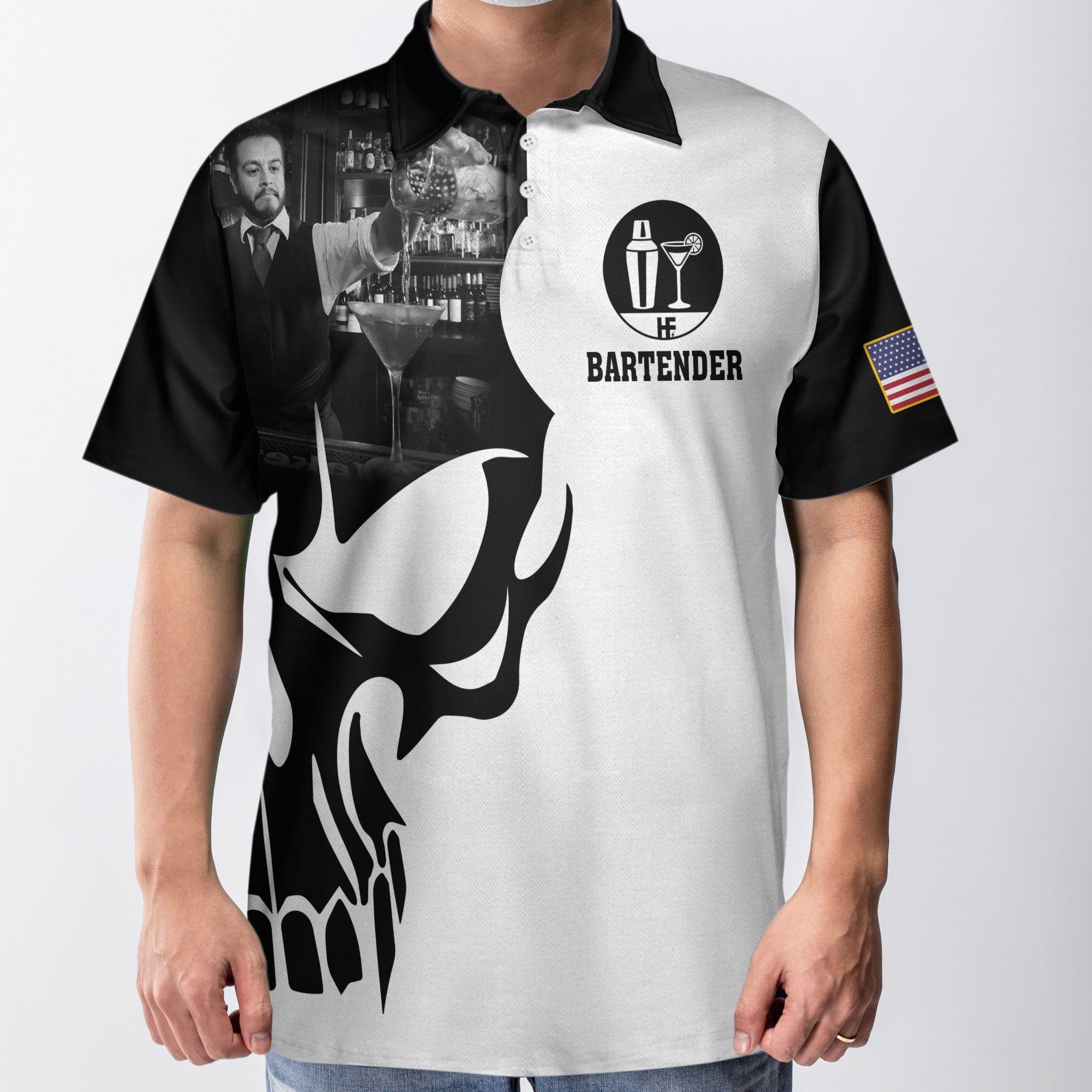 Bartender Proud Skull Polo Shirt - Hyperfavor