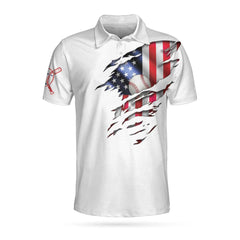 Baseball American Flag Polo Shirt - Hyperfavor