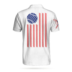 Baseball American Flag Polo Shirt - Hyperfavor