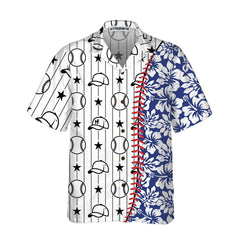 Baseball Tropical Pattern Baseball Hawaiian Shirt, Button Up Baseball Shirt For Men & Women, Cool Baseball Gift - Hyperfavor