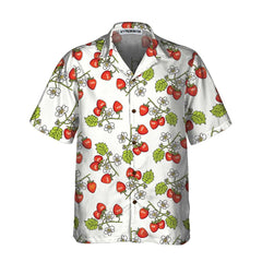 Beautiful Strawberry Seamless Pattern Hawaiian Shirt, Strawberry Shirt For Men & Women, Strawberry Print Shirt - Hyperfavor
