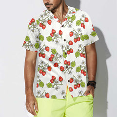 Beautiful Strawberry Seamless Pattern Hawaiian Shirt, Strawberry Shirt For Men & Women, Strawberry Print Shirt - Hyperfavor