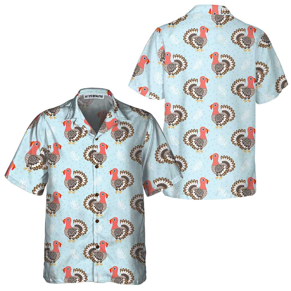 Beautiful Turkey Birds Thanksgiving Hawaiian Shirt, Funny Turkey Gobble Hawaiian Shirt - Hyperfavor