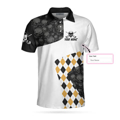 Beer Drinker With A Golfing Problem Custom Polo Shirt, Skull Argyle Pattern Golf Shirt, Golf Shirt Beer Lovers - Hyperfavor