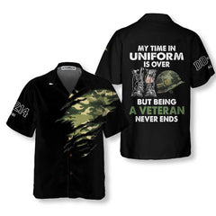 Being A Veteran Never Ends Hawaiian Shirt, Proud Veteran Shirt, Meaningful Gift For Veteran Day - Hyperfavor