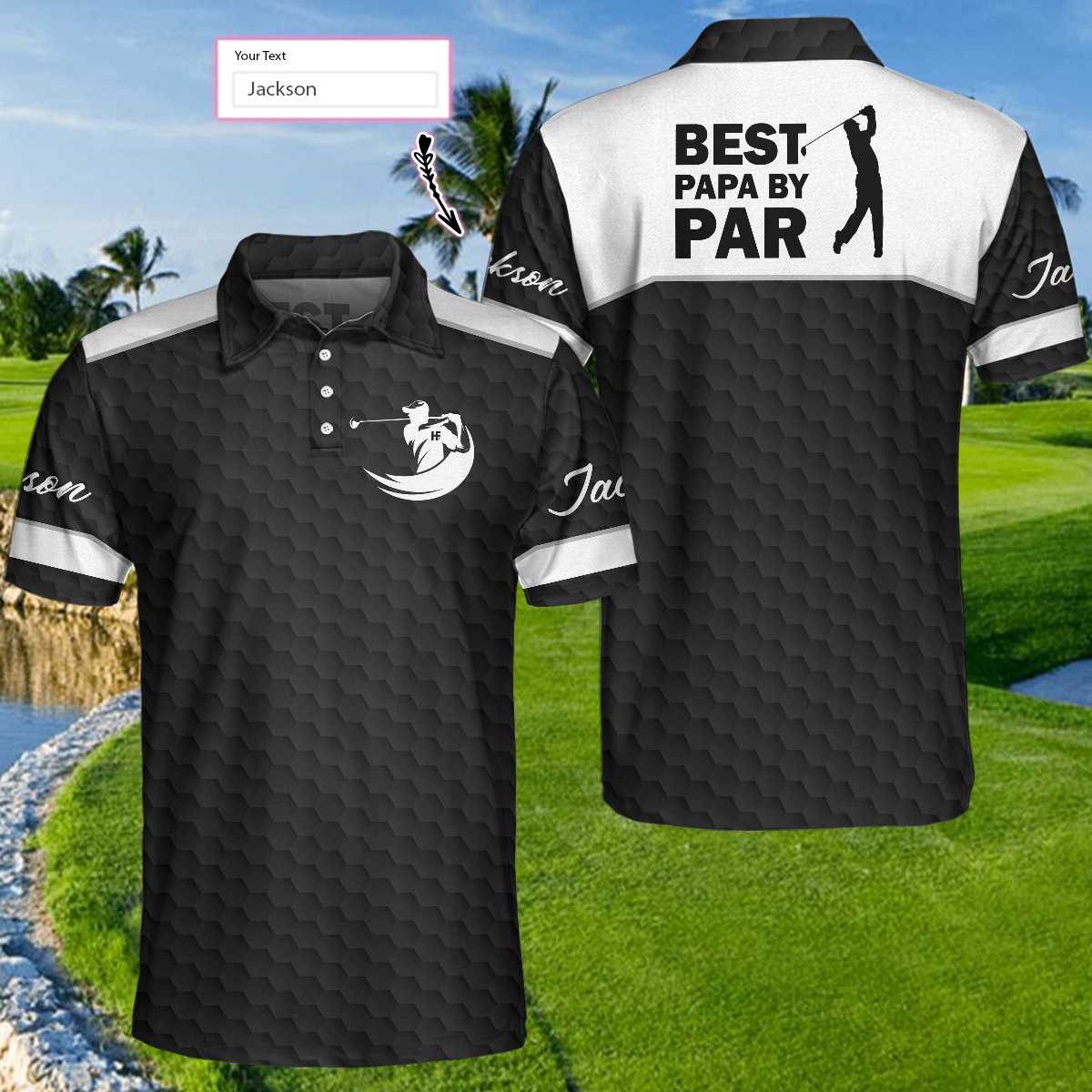 Best Papa By Par Custom Polo Shirt - Hyperfavor